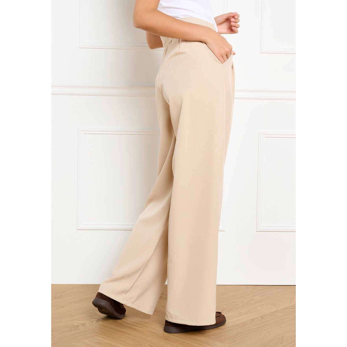 Pantalon ample lt beige, LOLALIZA