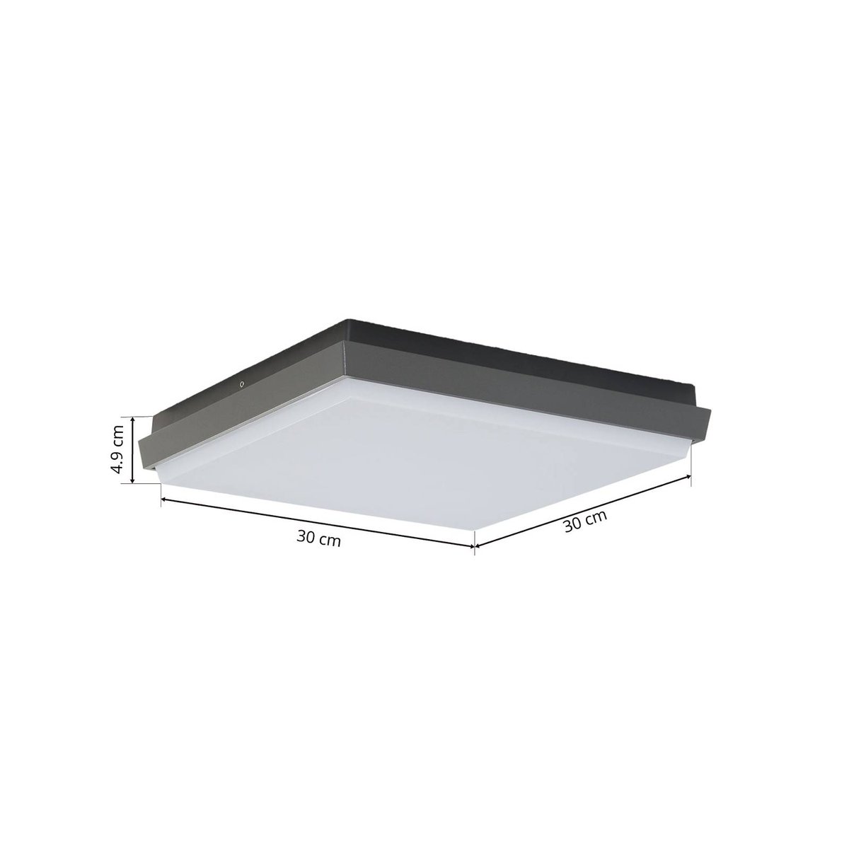 Plafonnier extérieur  moderneLED, Amra blanc, gris foncé, LUCANDE
