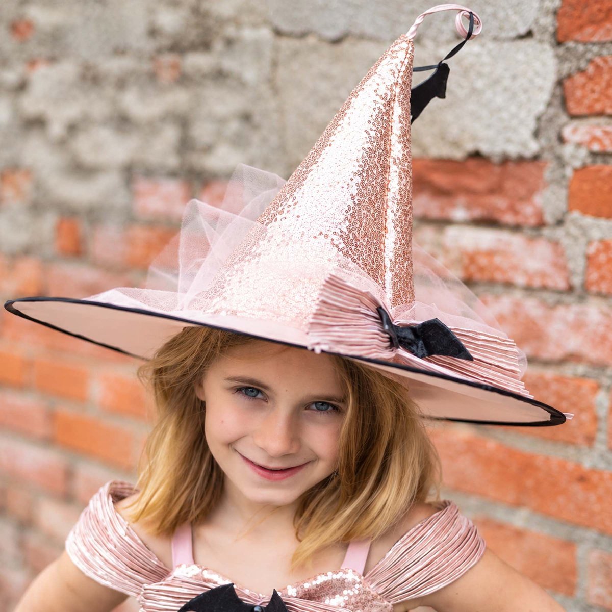 Déguisement enfant – Robe Sorcière Glamour rose, GREAT PRETENDERS