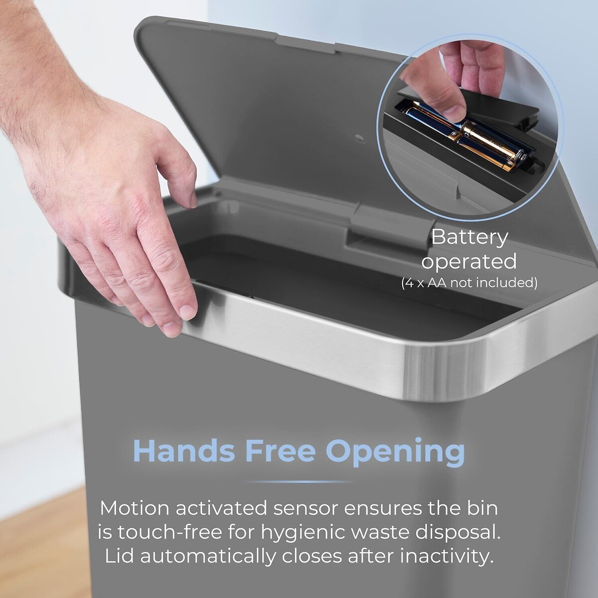 50L Rectangular ABS Sensor Bin grey, TOWER