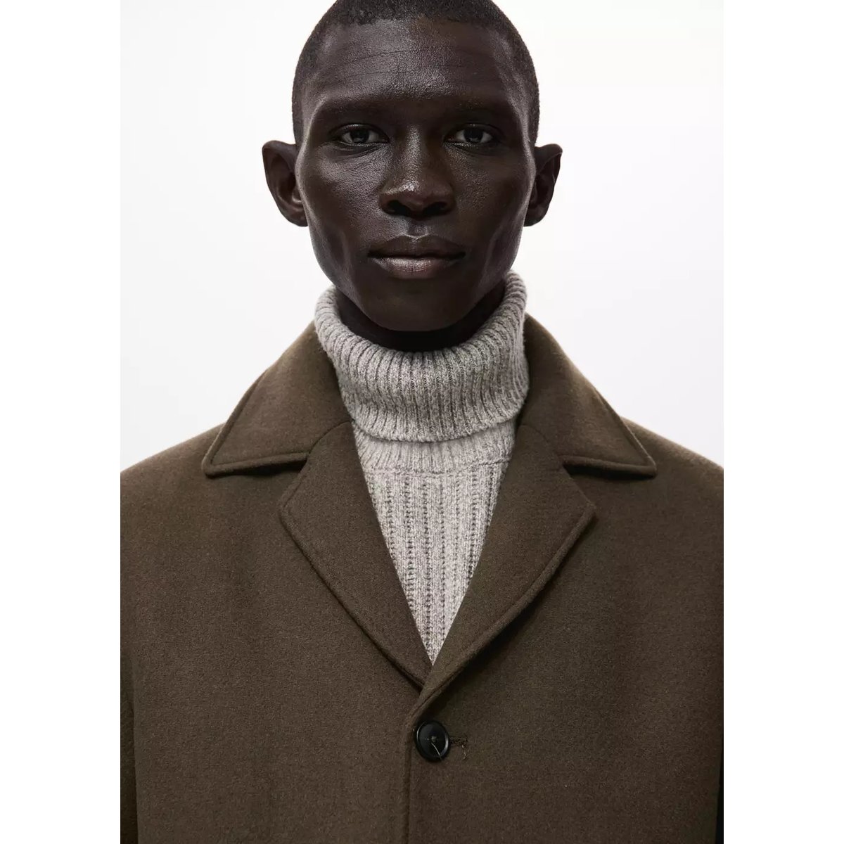 Manteau classique laine mélangée marron, MANGO MAN