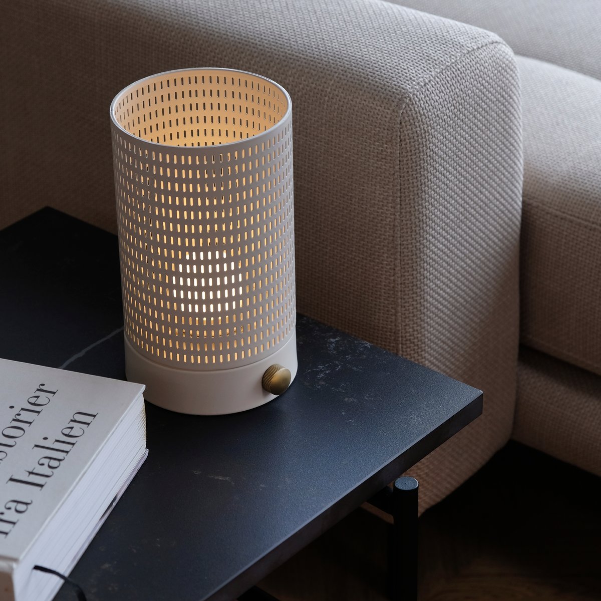 Lanterne noire/laiton MESH blanc crème, DYBERG LARSEN
