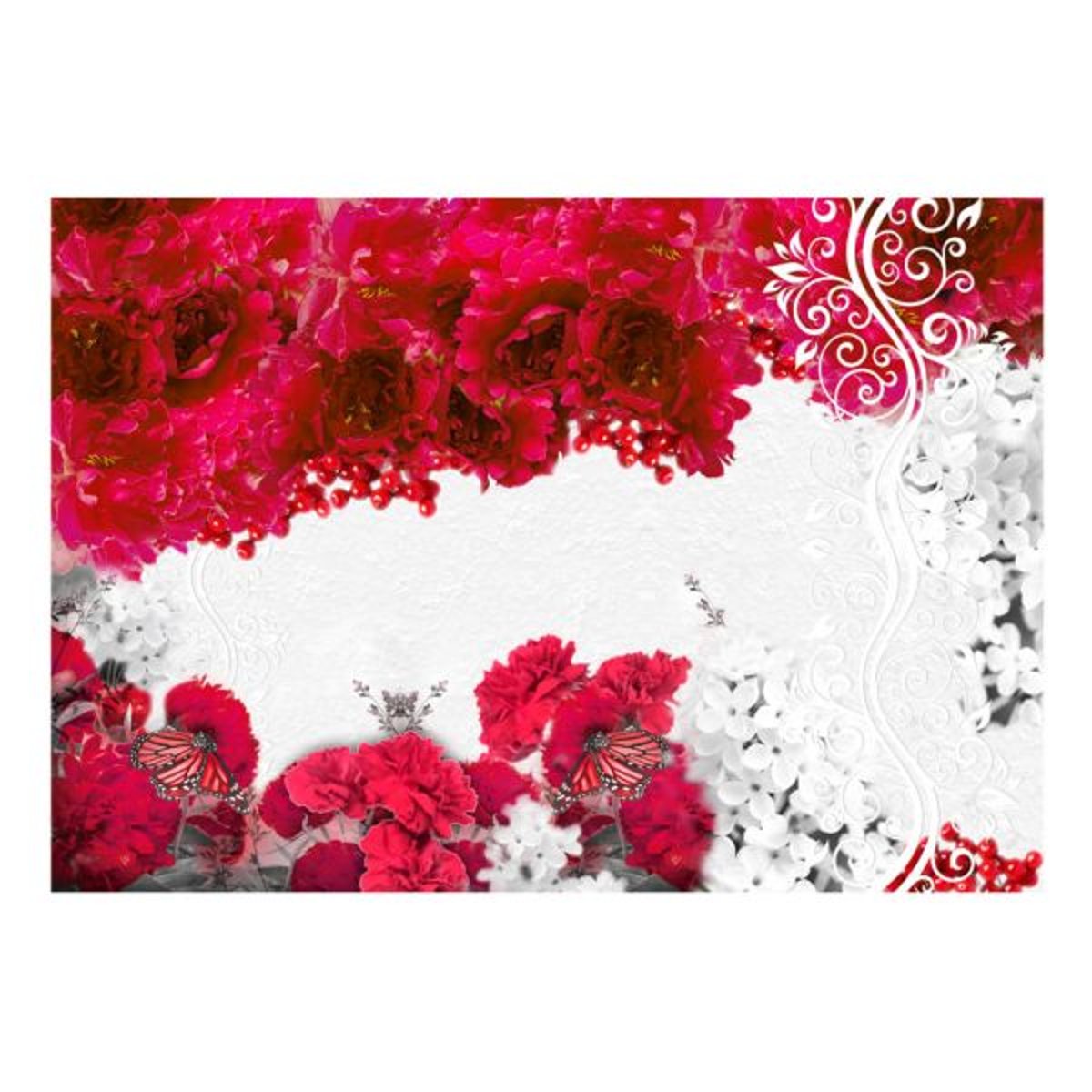 Papier peint intissé panoramique Fleurs Colors of spring: red multicouleur, EDEN