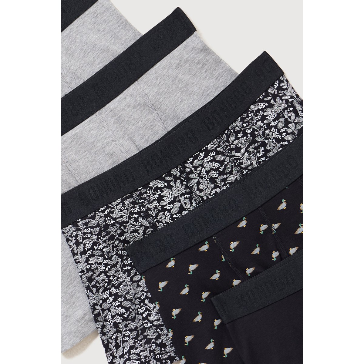 Lot de 5 boxers noir/gris, BONOBO