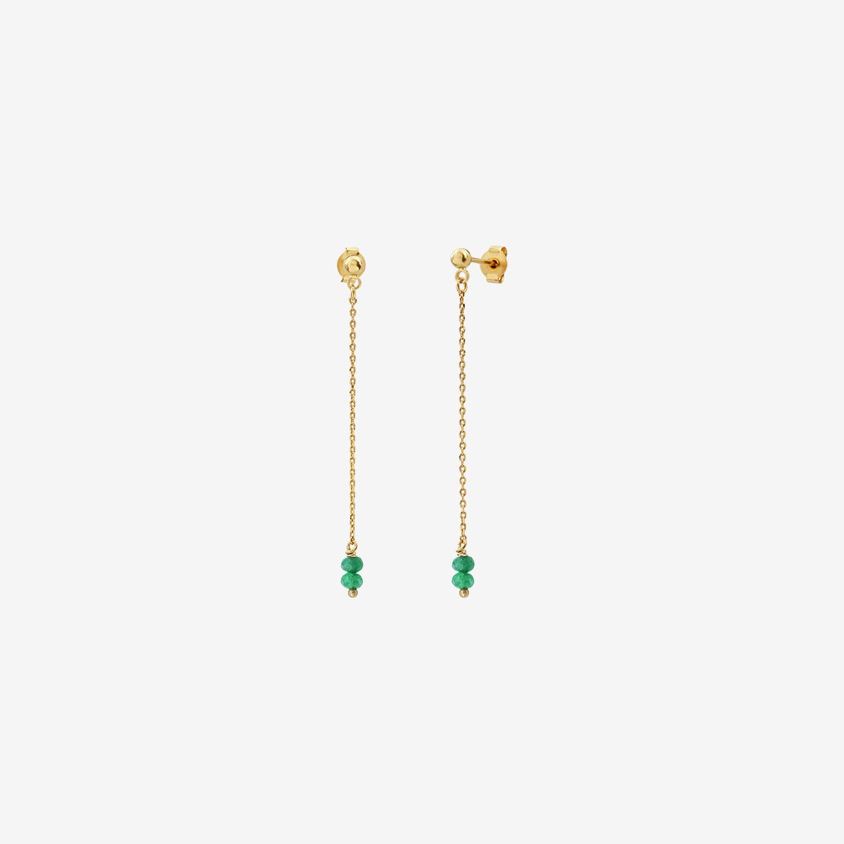 Boucles d'oreilles venus agate verte vert, CAROLINE NAJMAN
