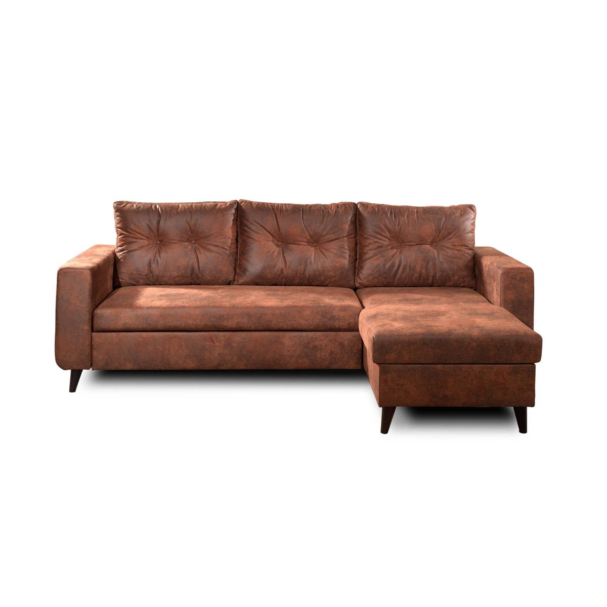 Canapé d'Angle réversible 4 places - NORDIC marron, BEST MOBILIER