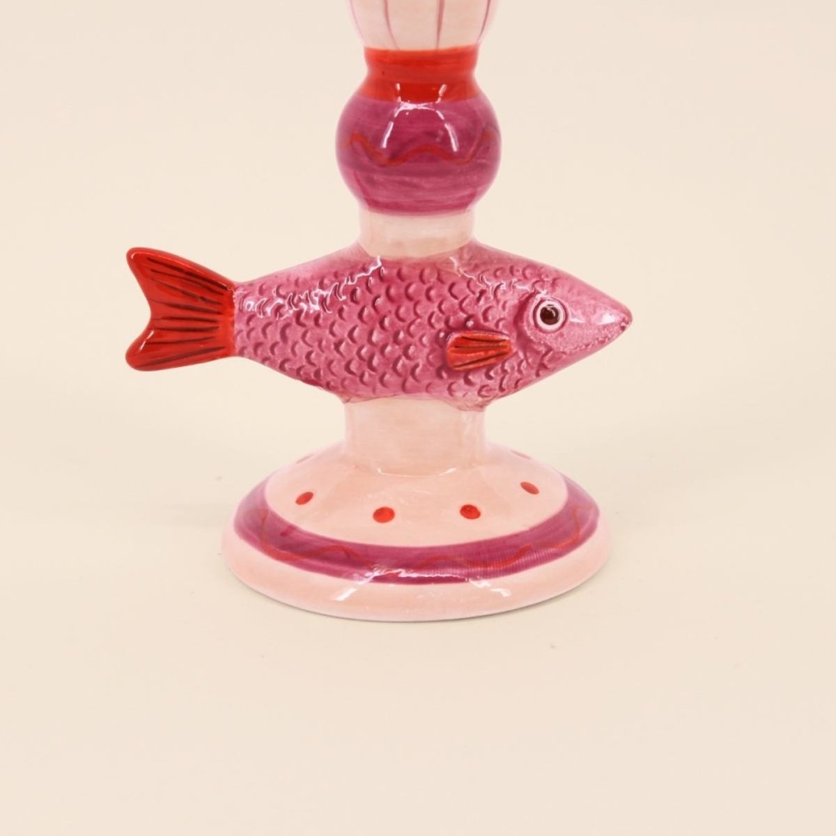 Bougeoir forme poisson en dolomite 15cm violet, KERSTEN