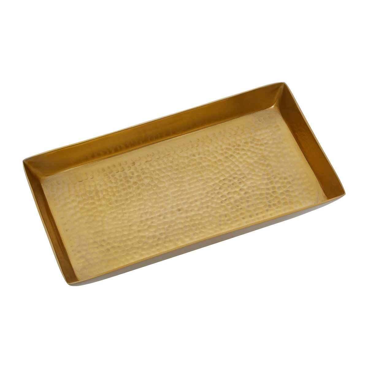 23cm Hammered Effect Gold Finish Tray gold-coloured, FIFTY FIVE SOUTH