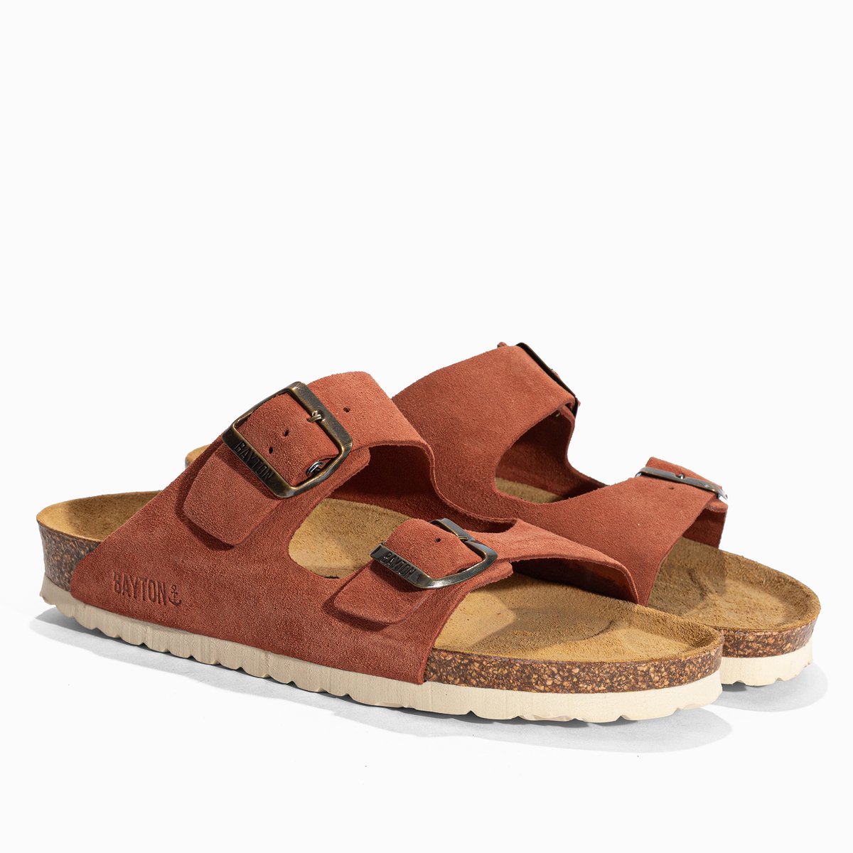 Sandales en cuir suédé ATLAS terracotta, BAYTON