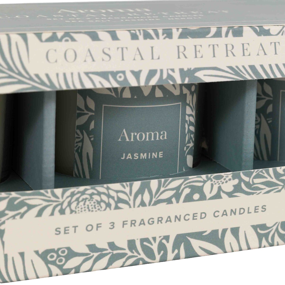 Set of 3 Coastal Retreat Candles in Jasmine / Sea Salt / Neroli Fragrance blue, ÉDITÉ