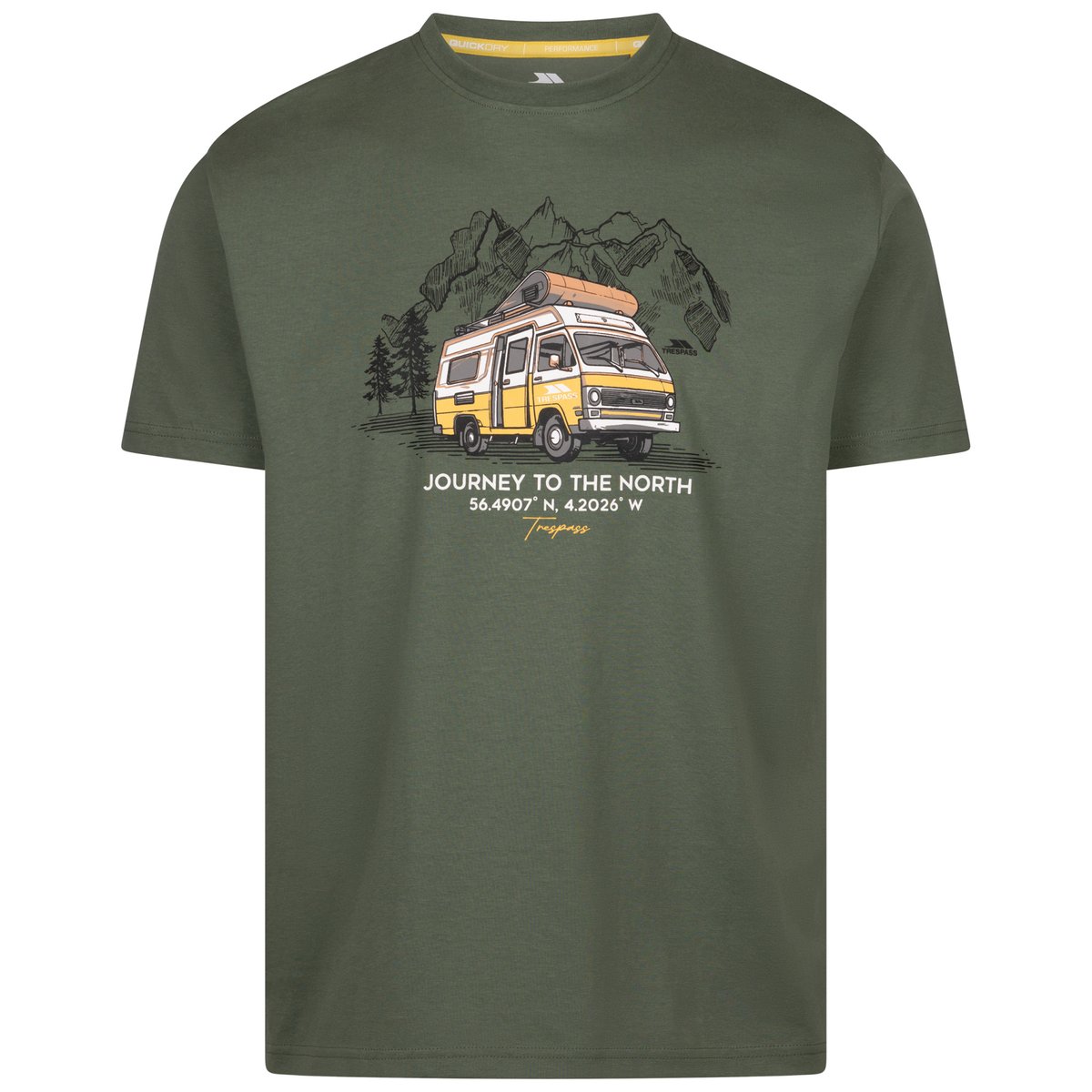 T-shirt motif/style montagne TOKSO gris chiné, TRESPASS