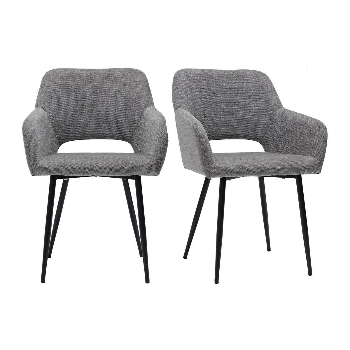 Chaises design pieds métal noir (lot de 2) LAURETTE gris, MILIBOO