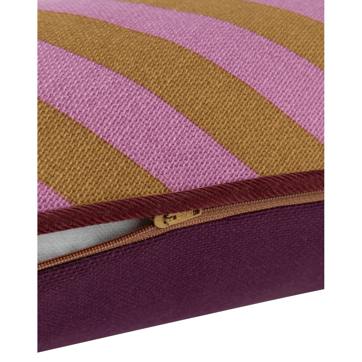 Coussin rectangulaire Ray pink curry stripes, NOBODINOZ
