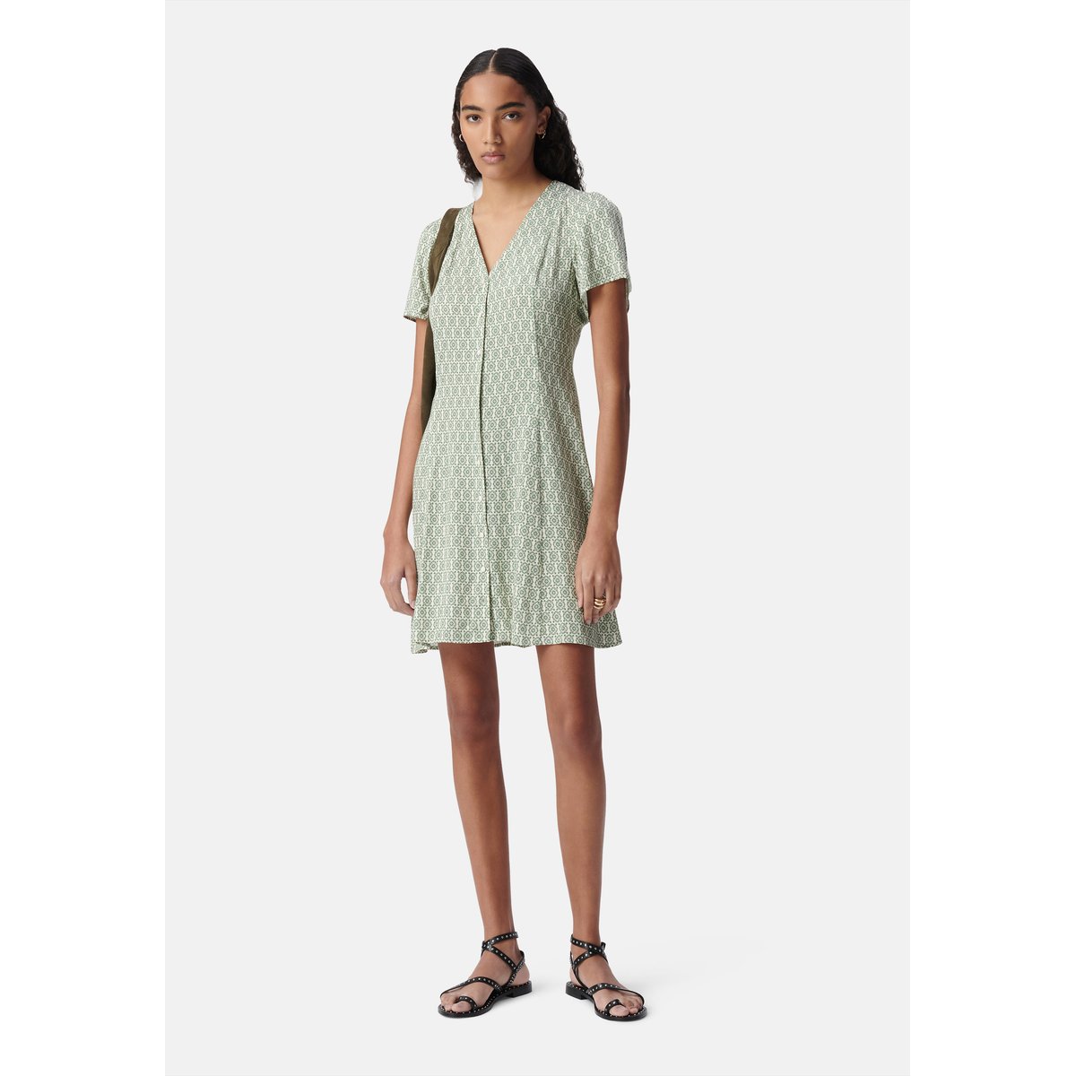 Robe en viscose ethnique blanc, IKKS