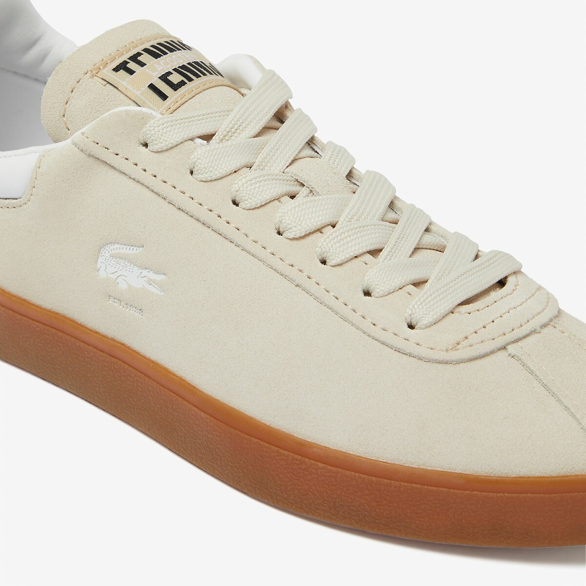 Baseshot Low Top Trainers in Suede beige, LACOSTE