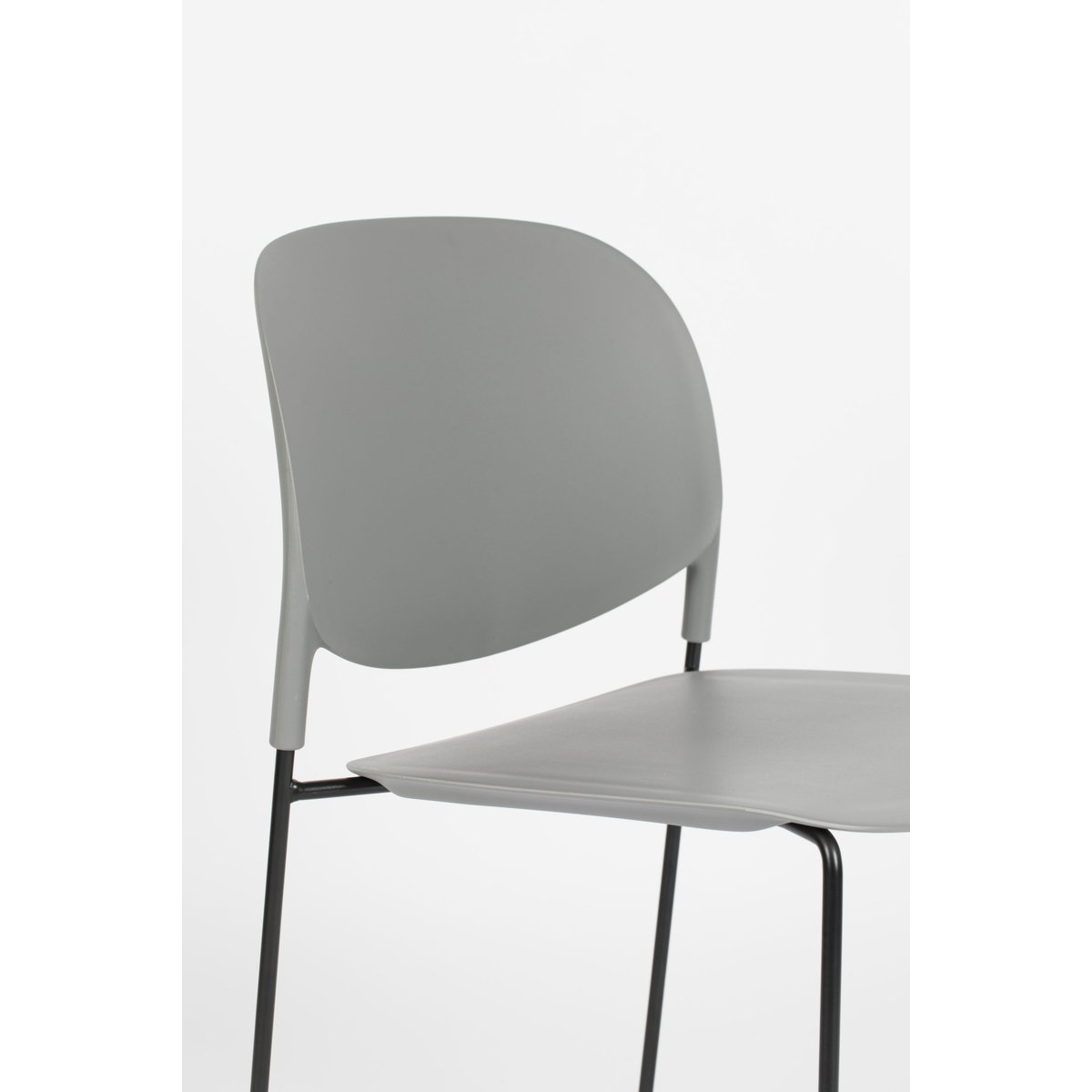 Chaise design empilable en polypropylène (lot de 4), STACKS gris, BOITE A DESIGN