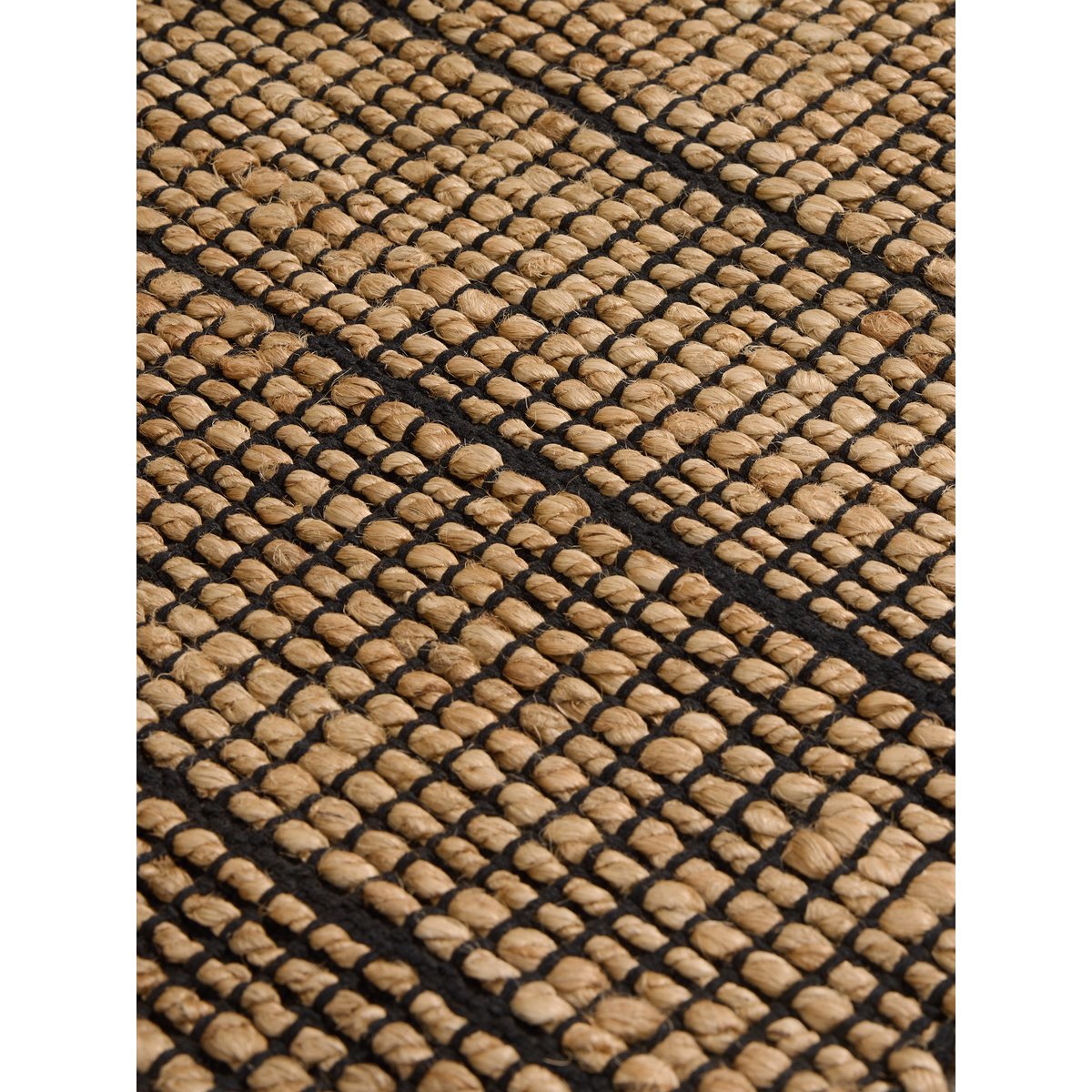 Tapis de salon et chambre en jute BANDY noir, NOVATREND