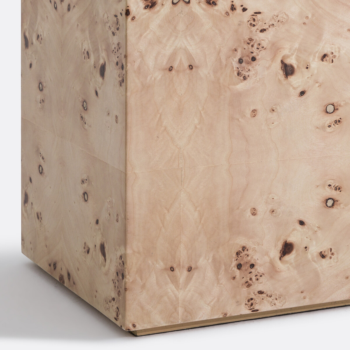 Mesa auxiliar de sofá chapada en madera de olmo, LOUPITA raíz de olmo, LA REDOUTE INTERIEURS