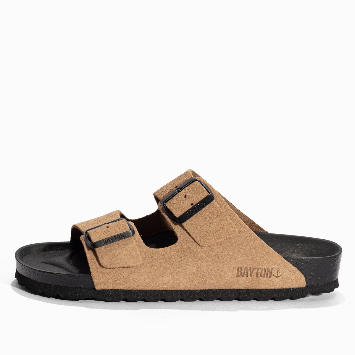 Sandales en cuir suedé ATLAS beige foncé, BAYTON