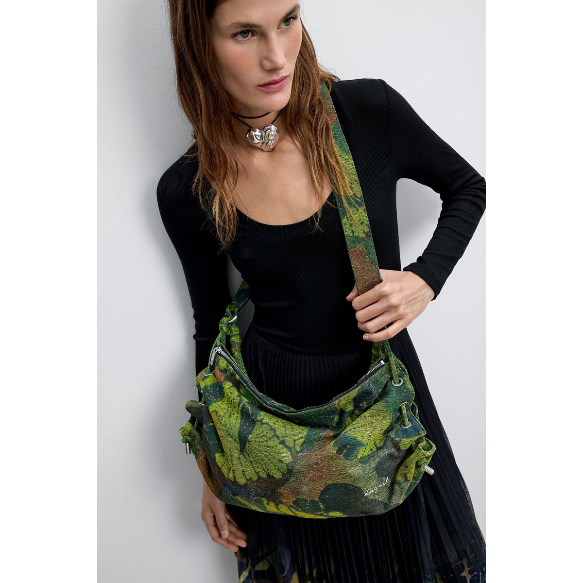 Grand sac imprimé M C Lacroix vert, DESIGUAL