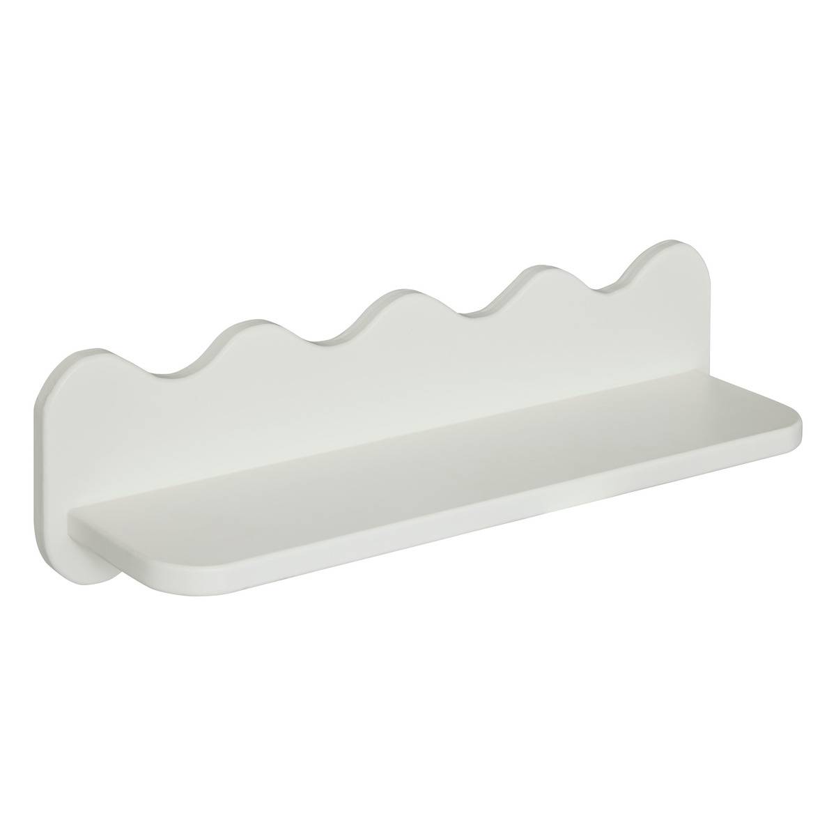 Étagère murale design vague en bois SALINA blanc, ATMOSPHERA