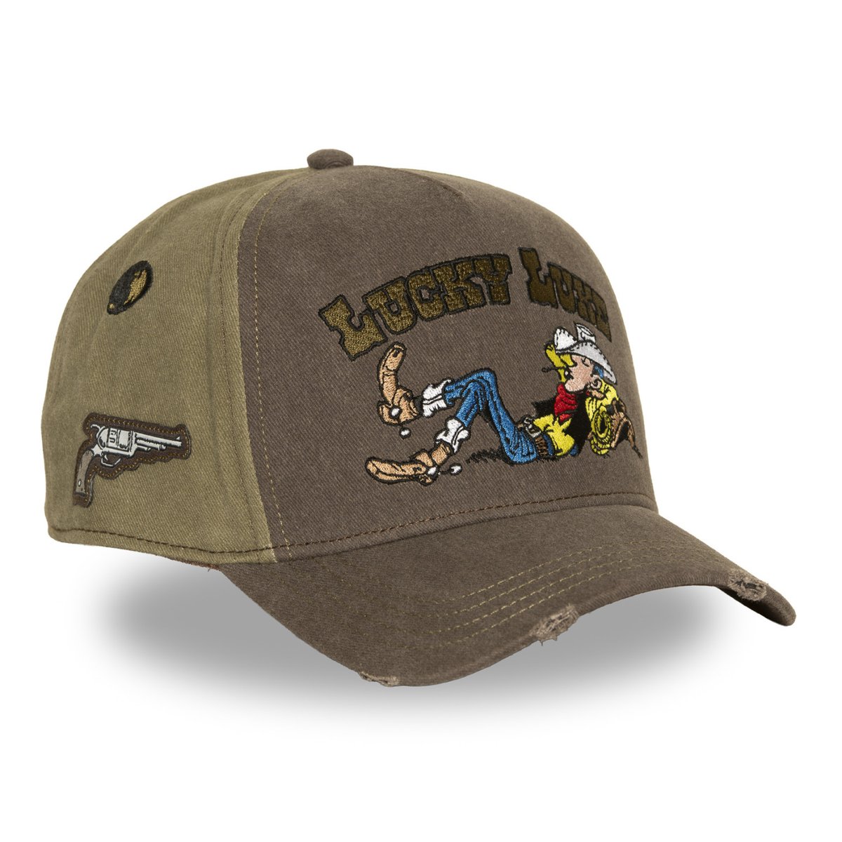 Casquette baseball LUCKY LUKE gris/kaki/blanc/jaune/rouge, CAPSLAB