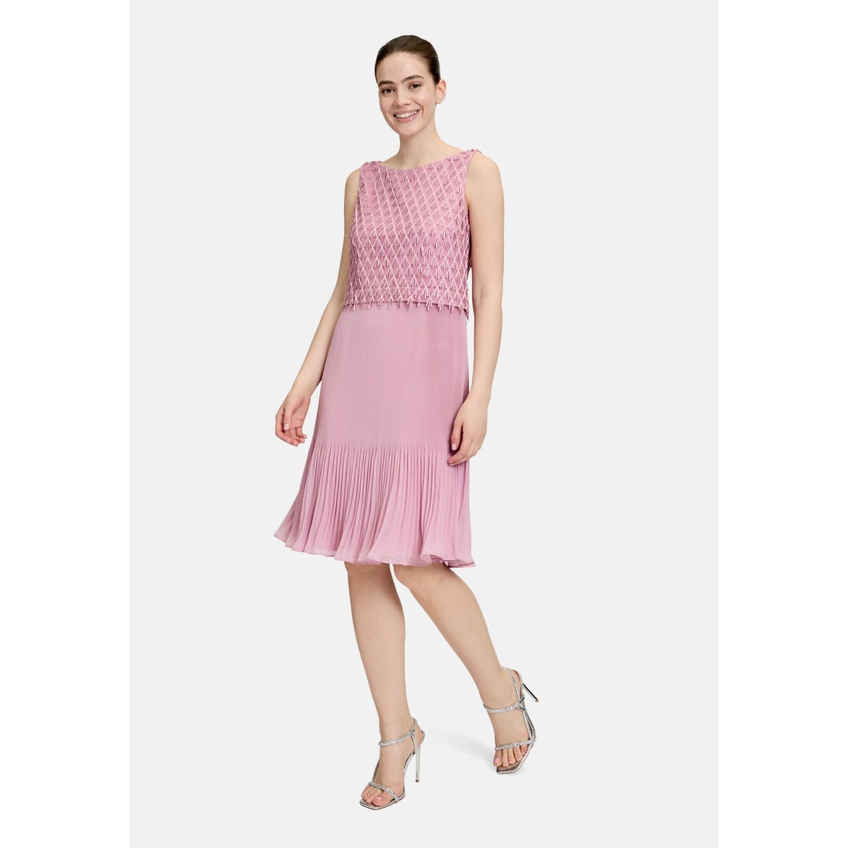 Robe de cocktail à plis pink orchid, VERA MONT