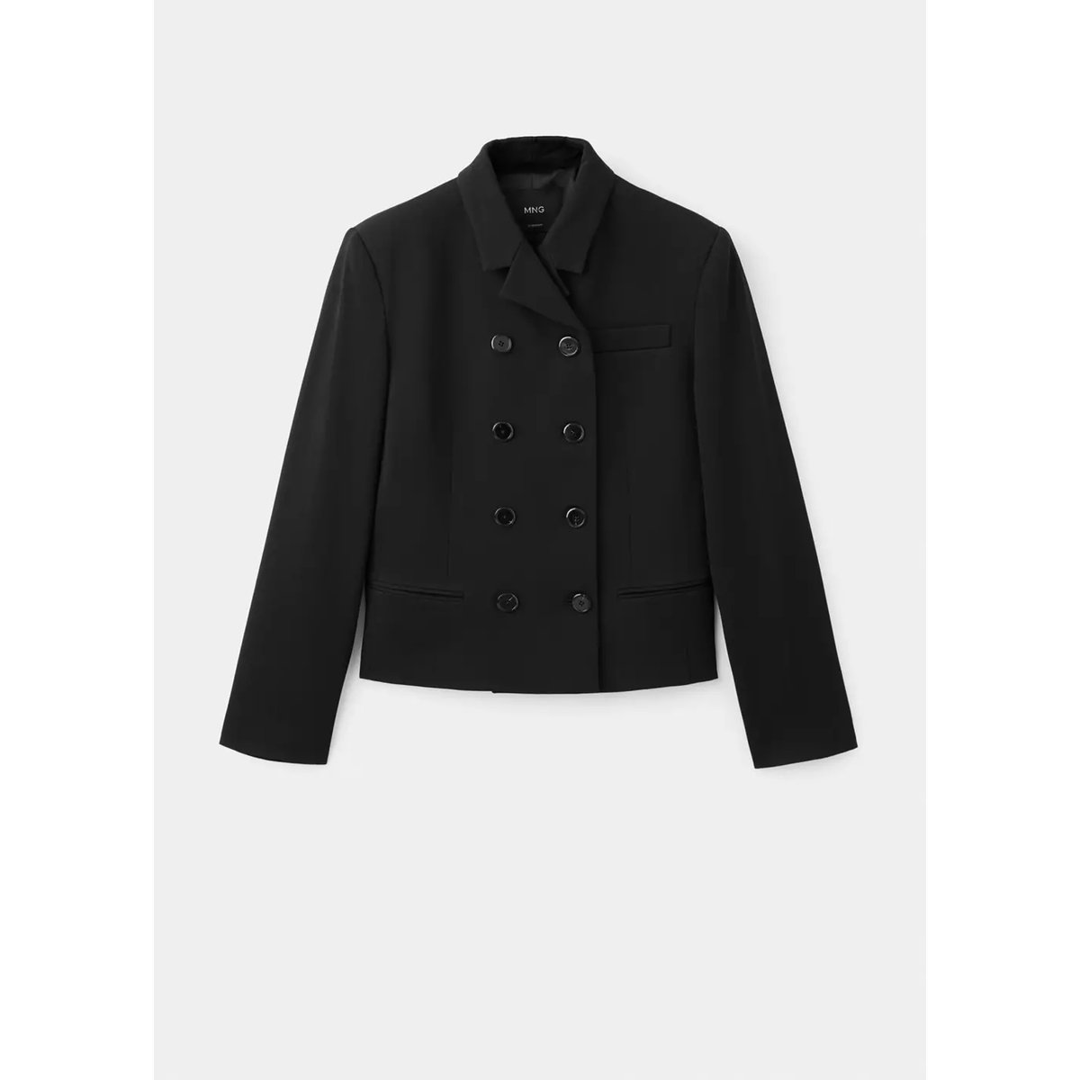 Veste crop croisée noir, MANGO