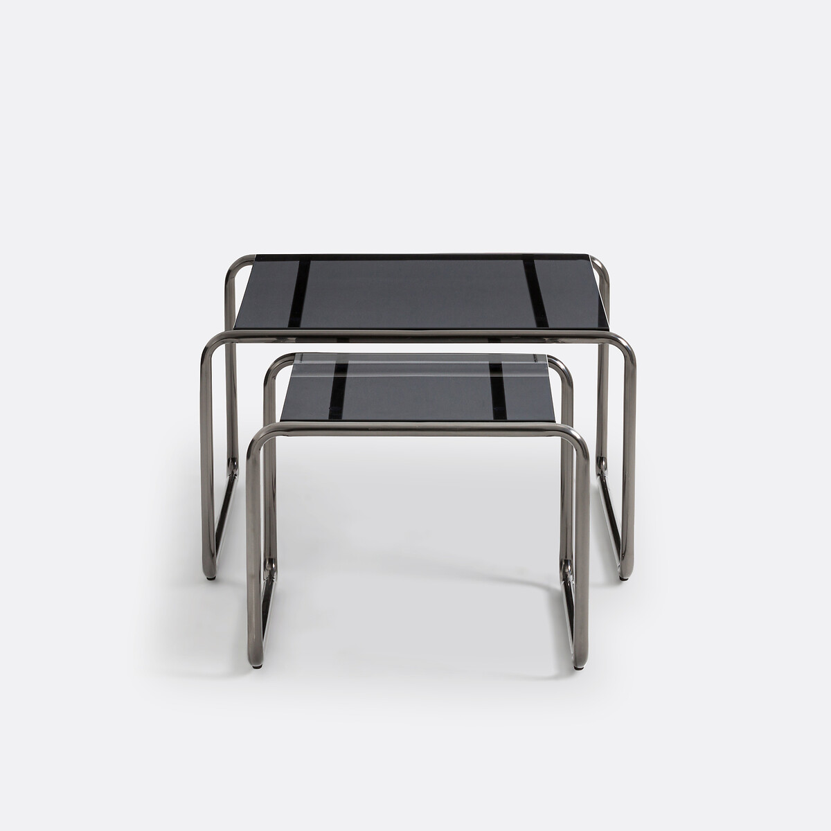 Lot de 2 tables basses en verre trempé, Neso noir, LA REDOUTE INTERIEURS