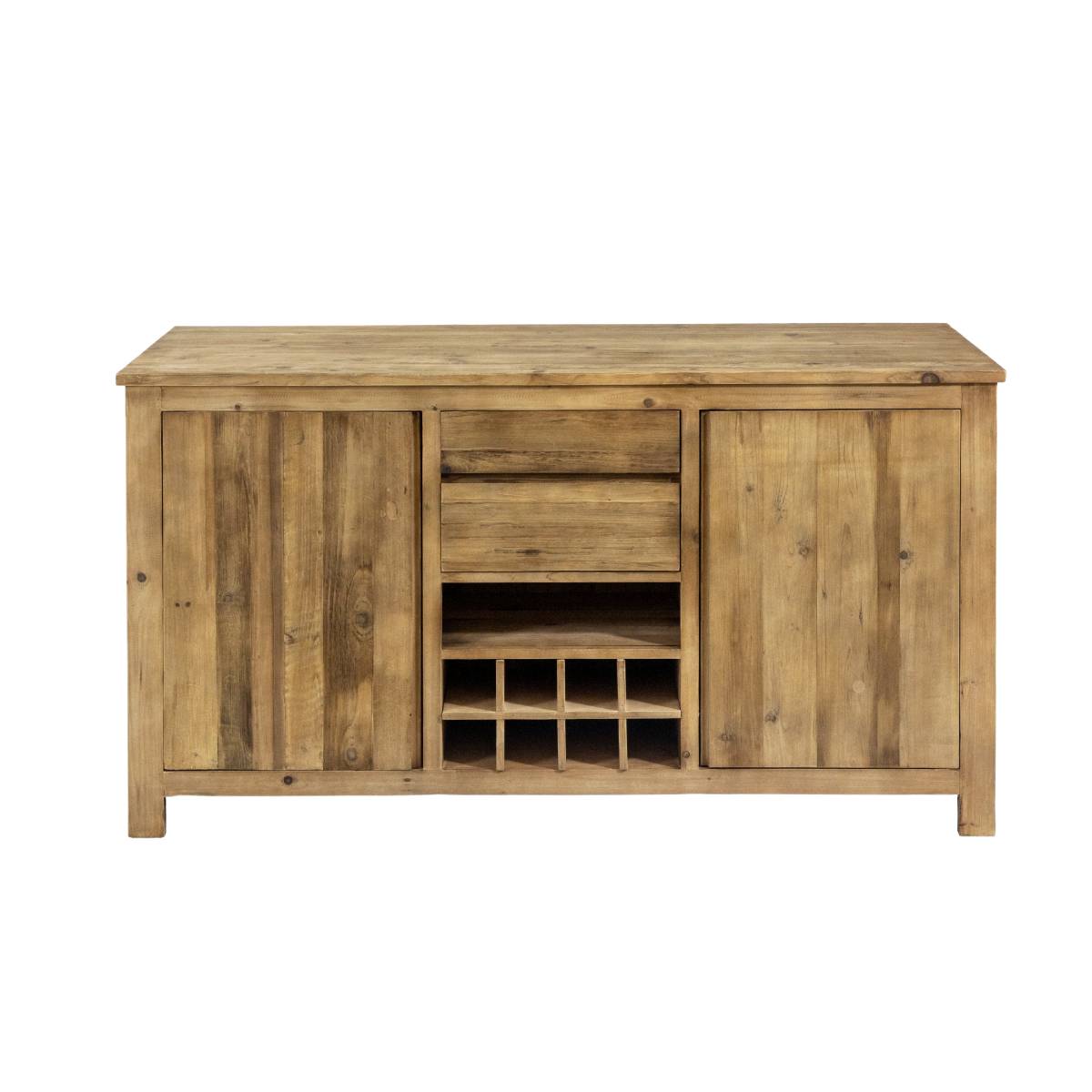 Îlot central en bois recyclé GARANCE bois clair, MADE IN MEUBLES
