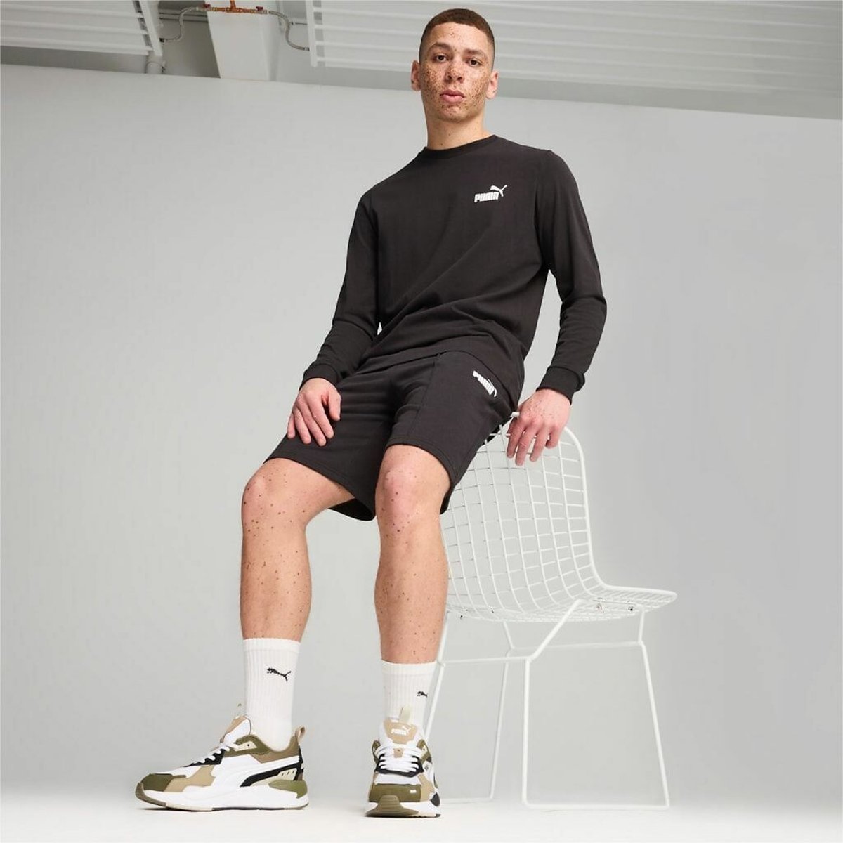 Short de sport club avec petit logo noir, PUMA