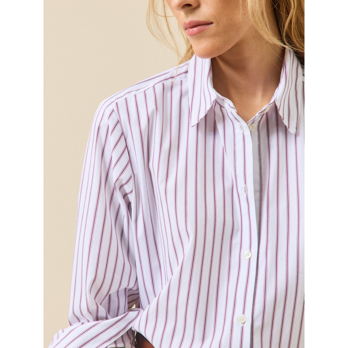 Chemise rayée - Coupe Gaby rayure bordeaux, CYRILLUS