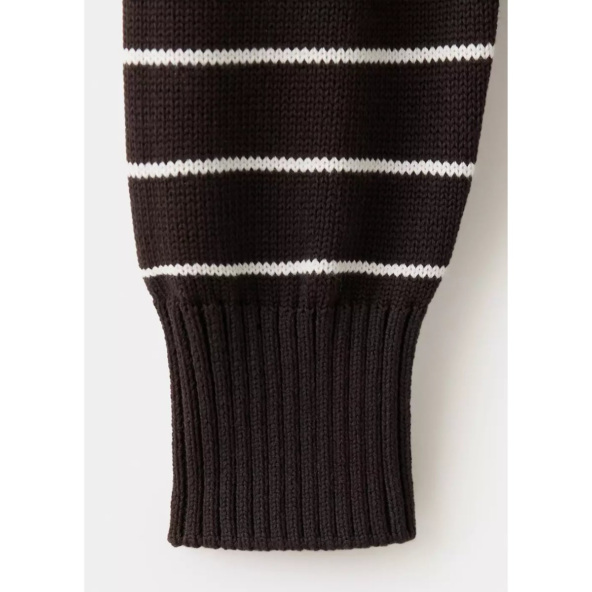 Pull-over zippé rayures marron, MANGO