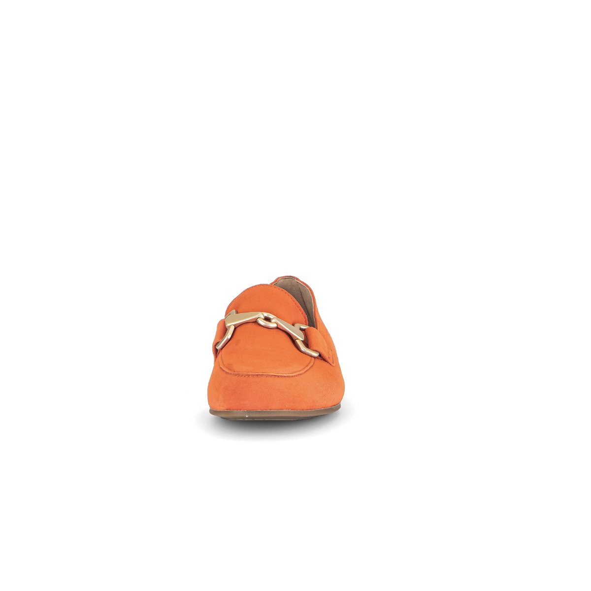 Mocassins en cuir velours à talon décroché orange velours, GABOR