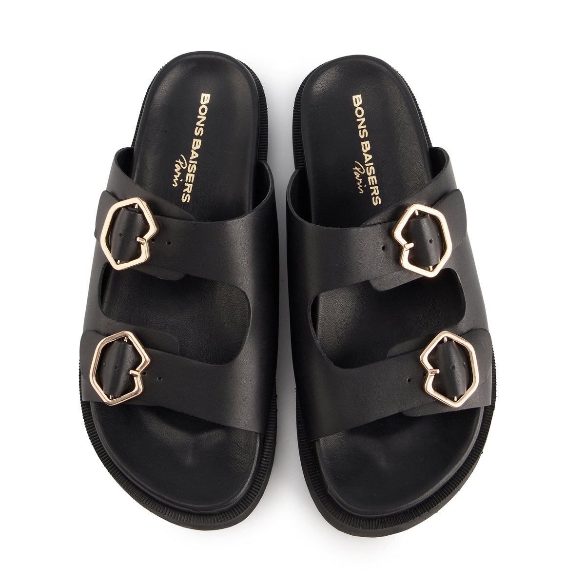 Sandales En Cuir Paola Cuir noir, BONS BAISERS