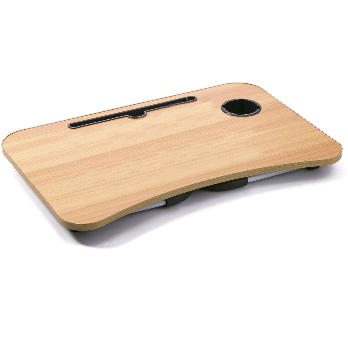 Plateau de lit en bois et métal pour ordinateur portable 60x40x26cm bois, WADIGA