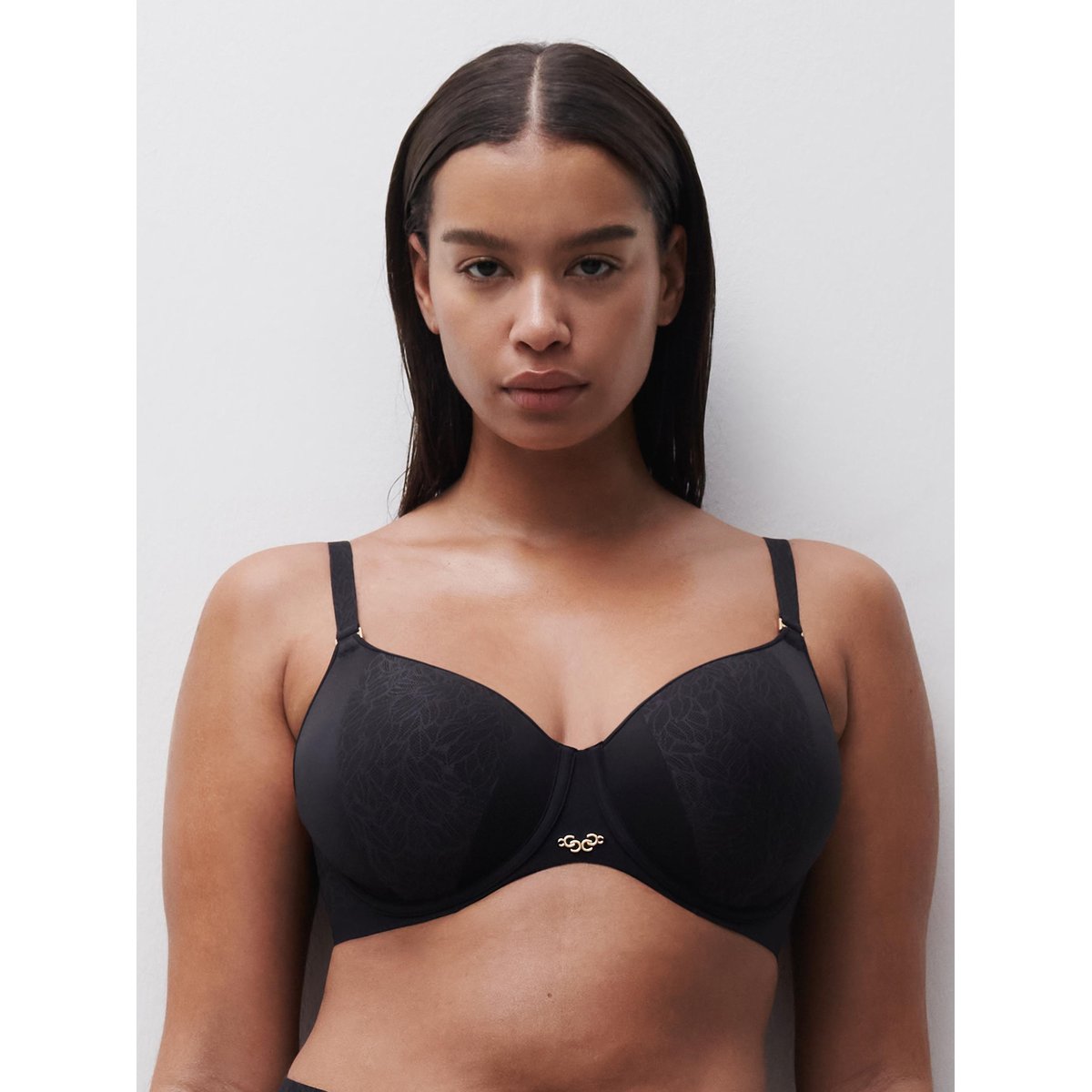 Soutien-gorge spacer moulé emboîtant PURE LACE noir, CHANTELLE