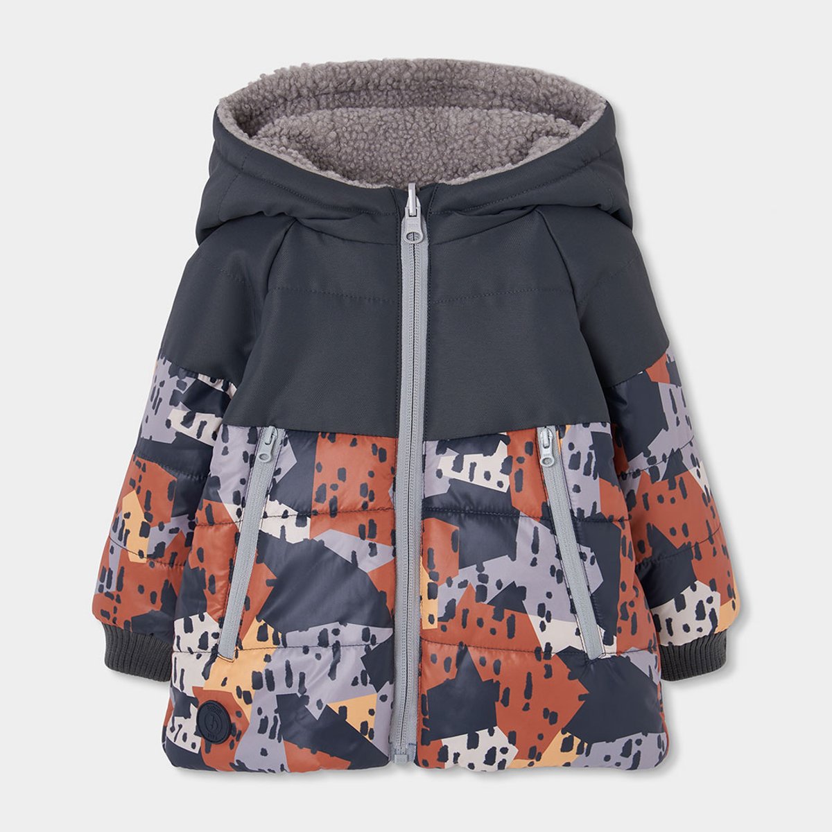 Parka garçon tissu technique réversible imprimé camo multicolore, BOBOLI