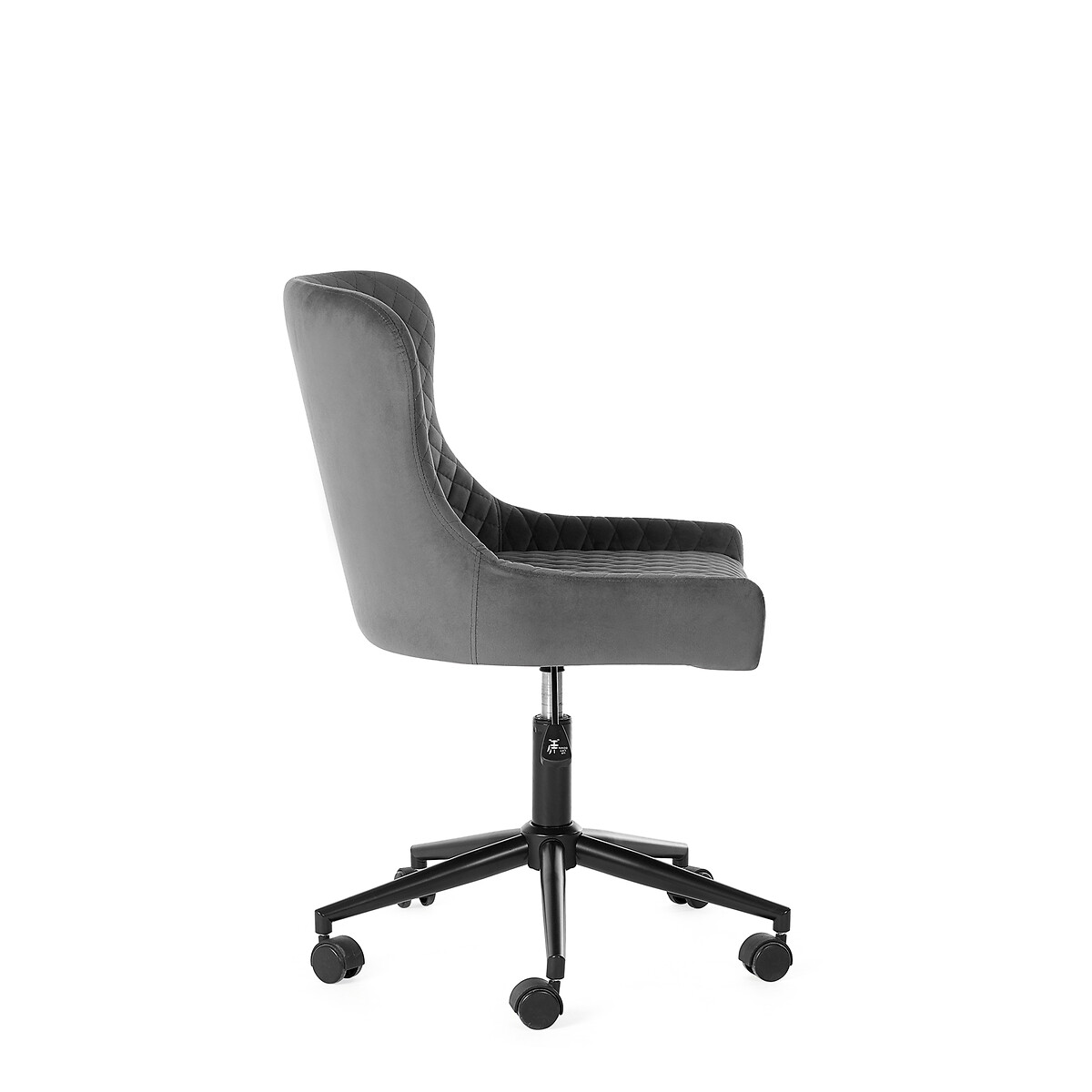 Kenton Velvet Quilted Office Swivel Chair grey, SO'HOME