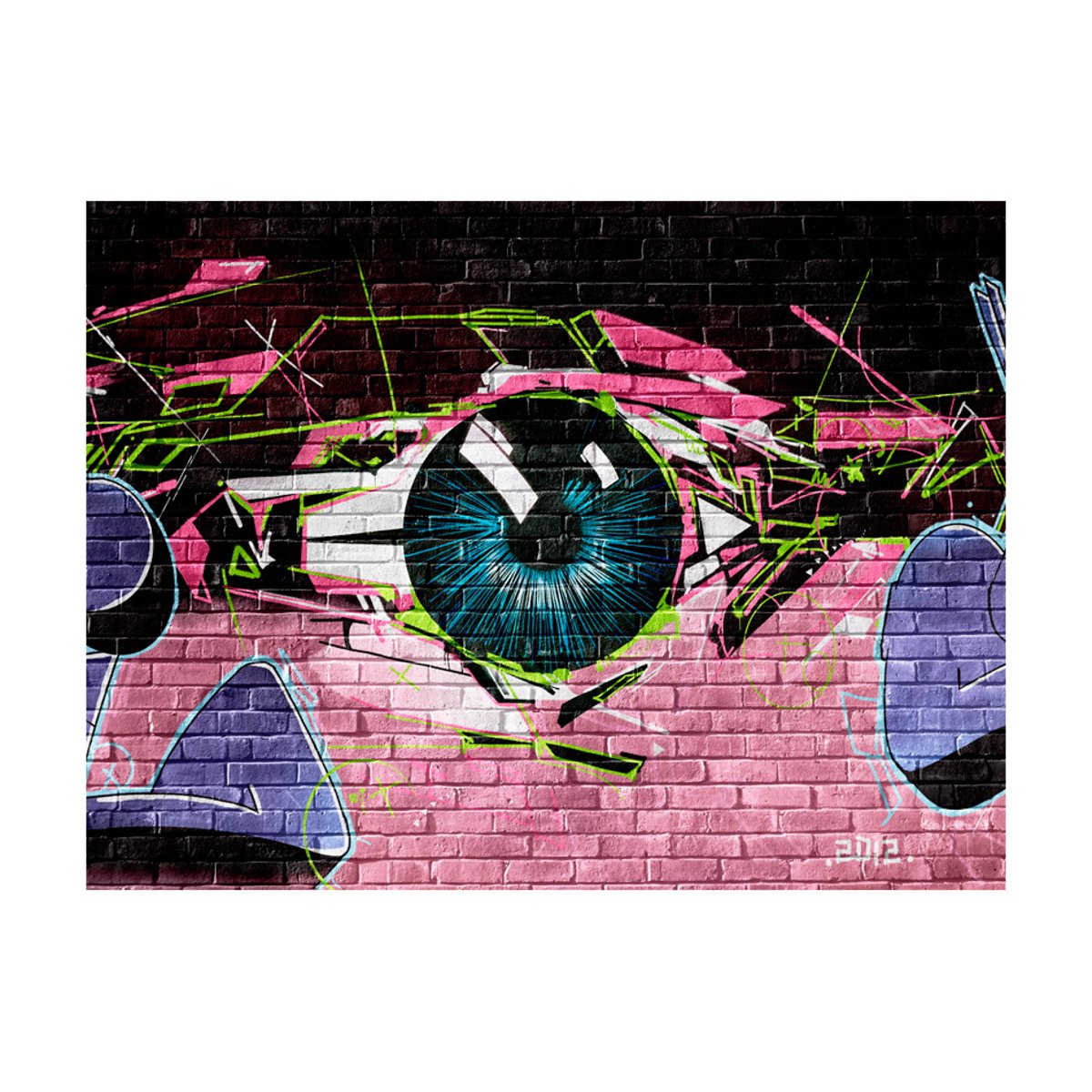 Papier peint intissé panoramique Street art oeil (graffiti) violet, EDEN