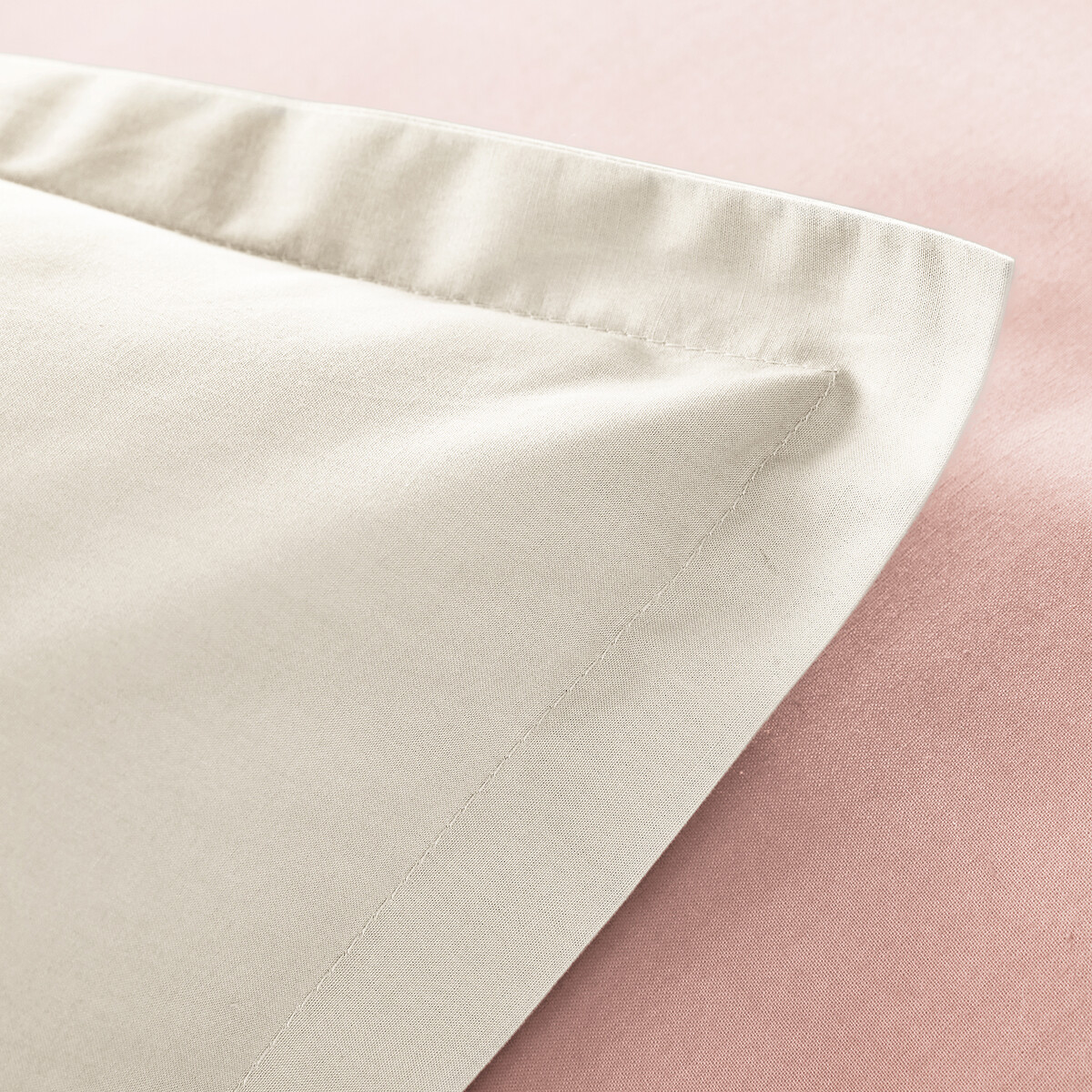 Housse de couette en percale de coton, 80 fils, Scenario rose poudré, LA REDOUTE INTERIEURS