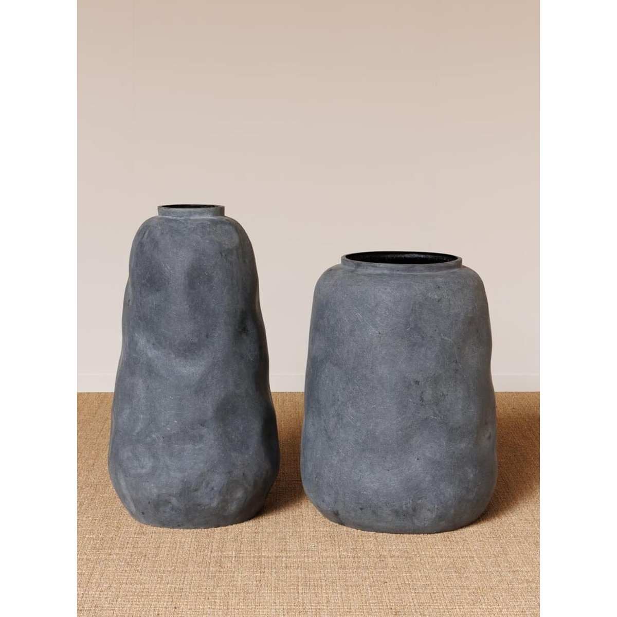 Grand pot en fibre de verre H89 SOIGNIES gris, CHEHOMA