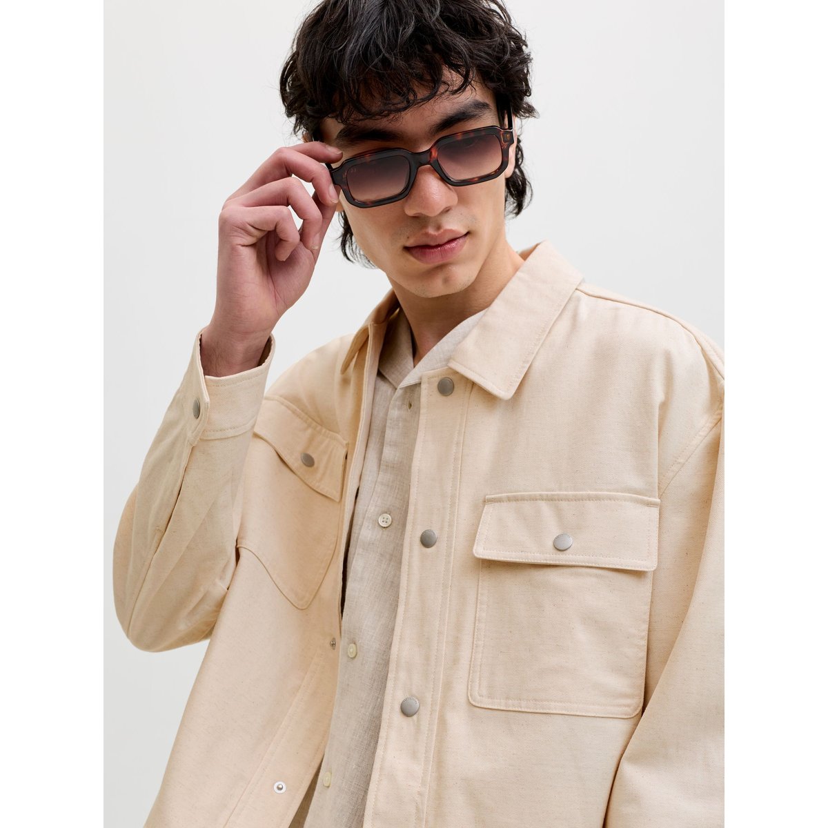 Surchemise blanche - ancient scroll 1, JACK & JONES