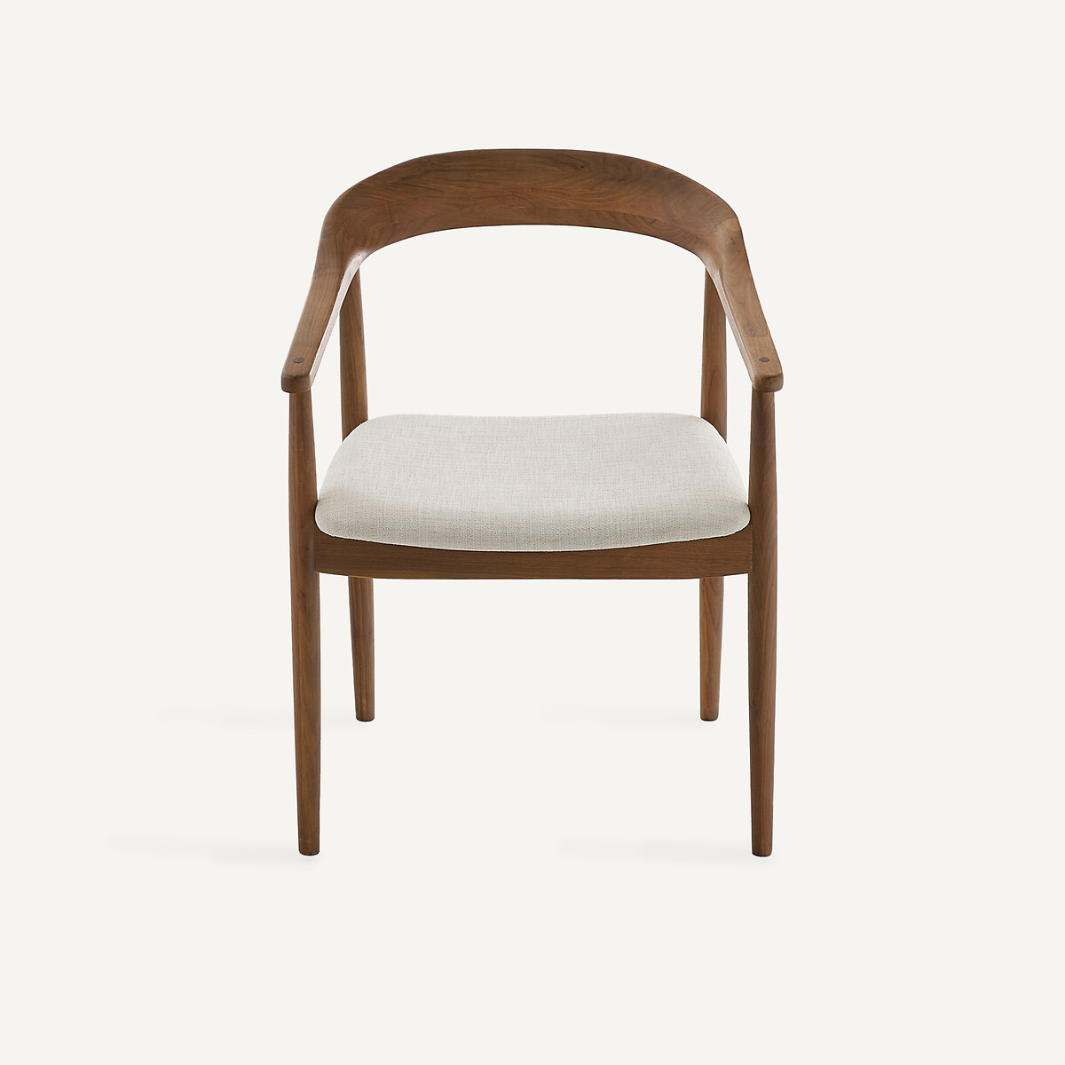 Sillón de comedor, nogal macizo y tela, GALB nogal/tiza, AM.PM