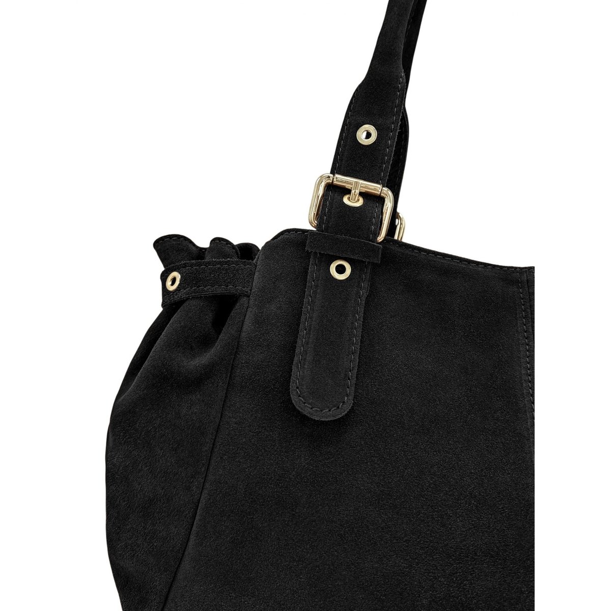 Sac bowling en croûte de cuir NEW PRINCESS SUEDE XL noir, OH MY BAG