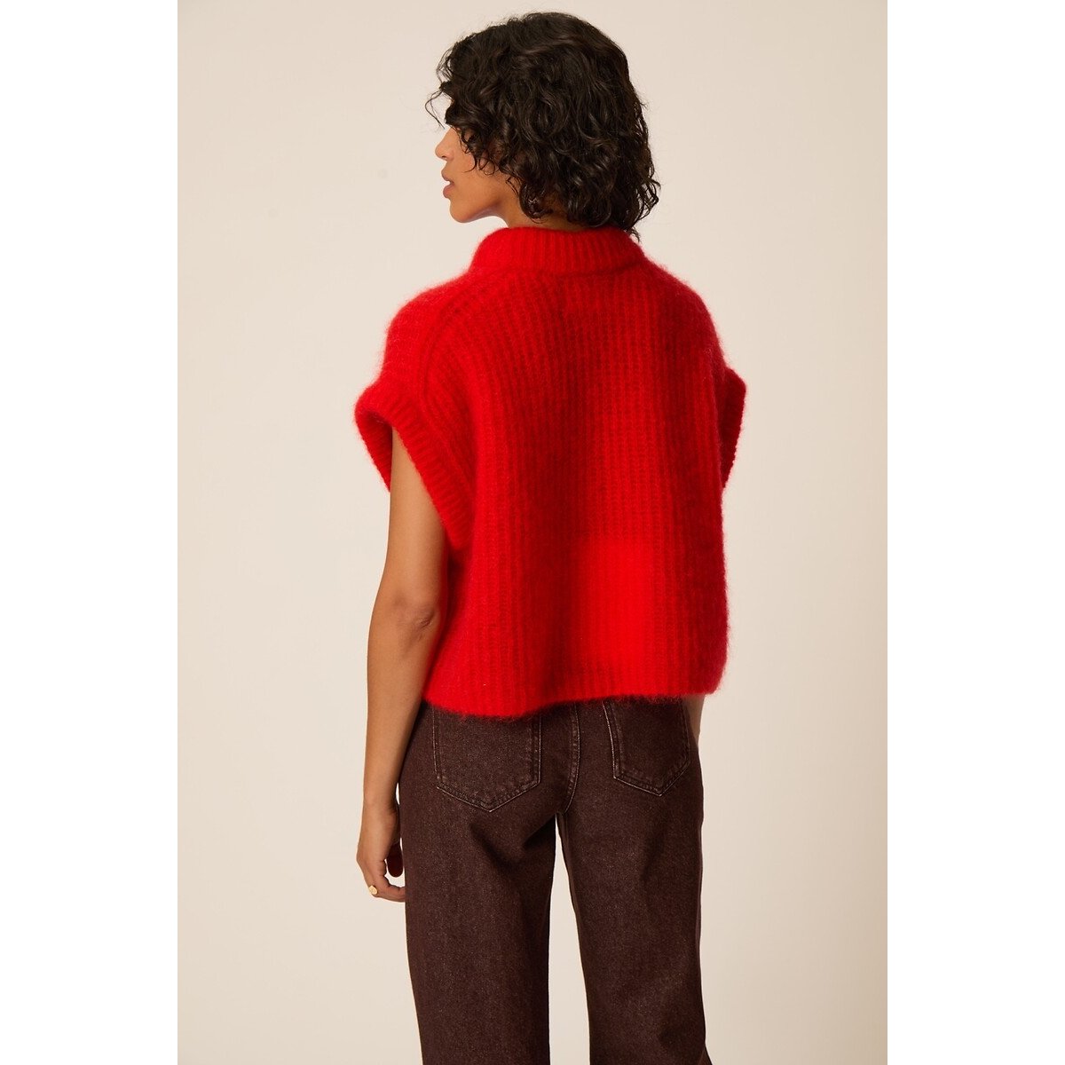 Pullover ALIZE mit Rundhalsausschnitt und kurzen Ärmeln rot, DES PETITS HAUTS