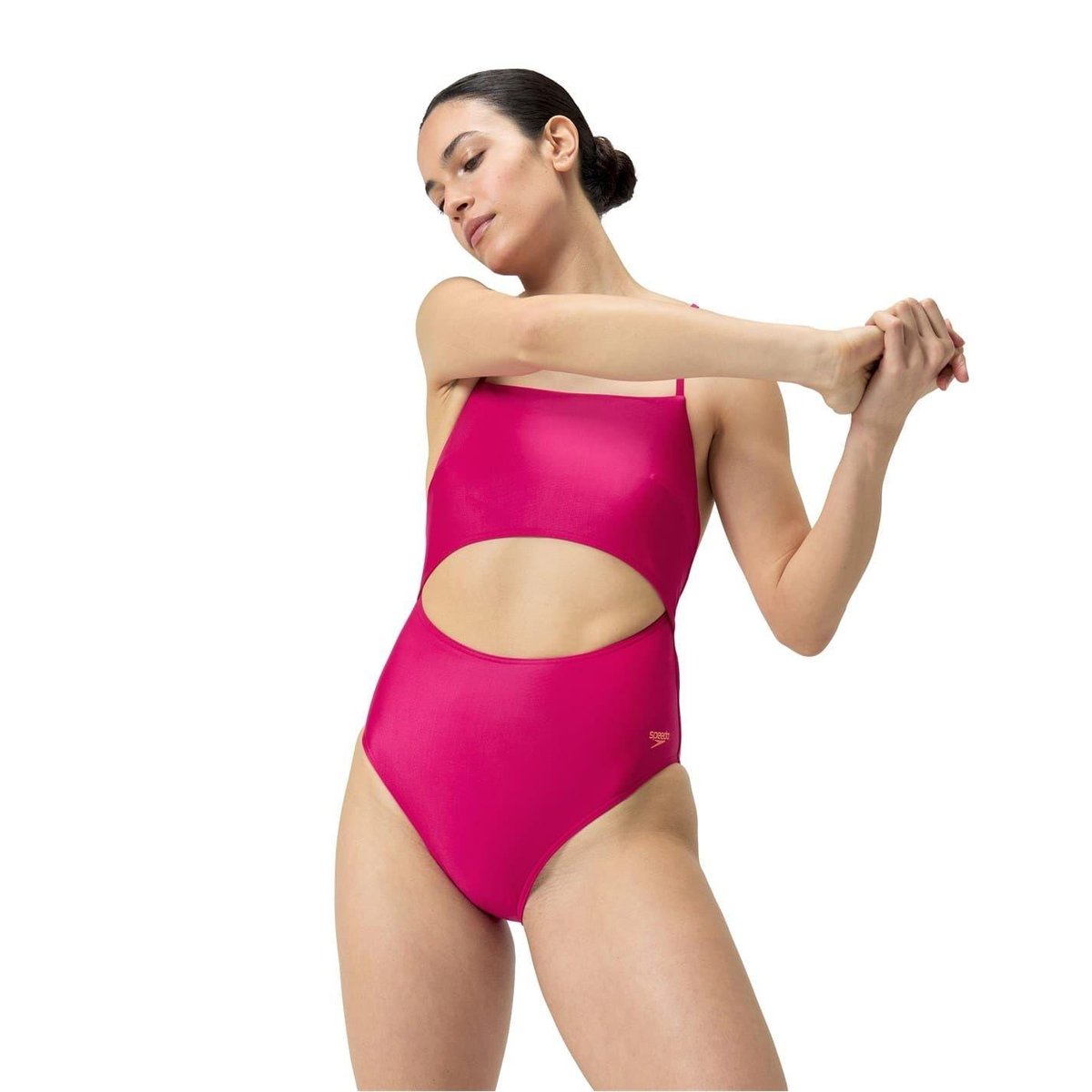 Maillot de bain uni 1 pièce motif/style découpé violet, SPEEDO