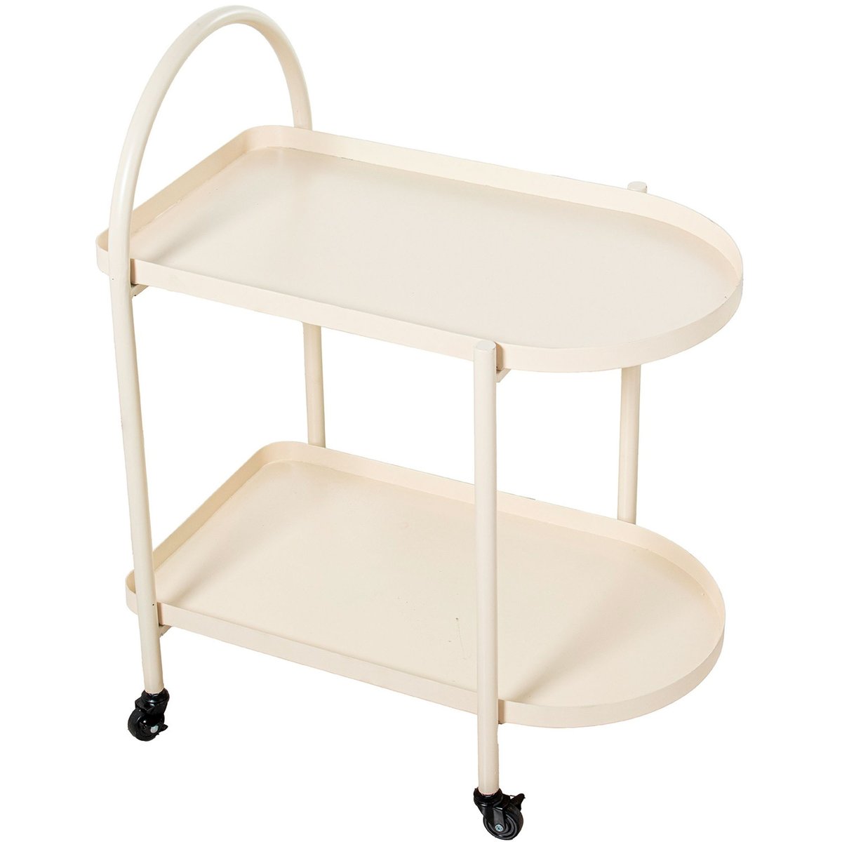 Table roulante desserte cuisine en métal blanc 60x40x74cm blanc, VERSA