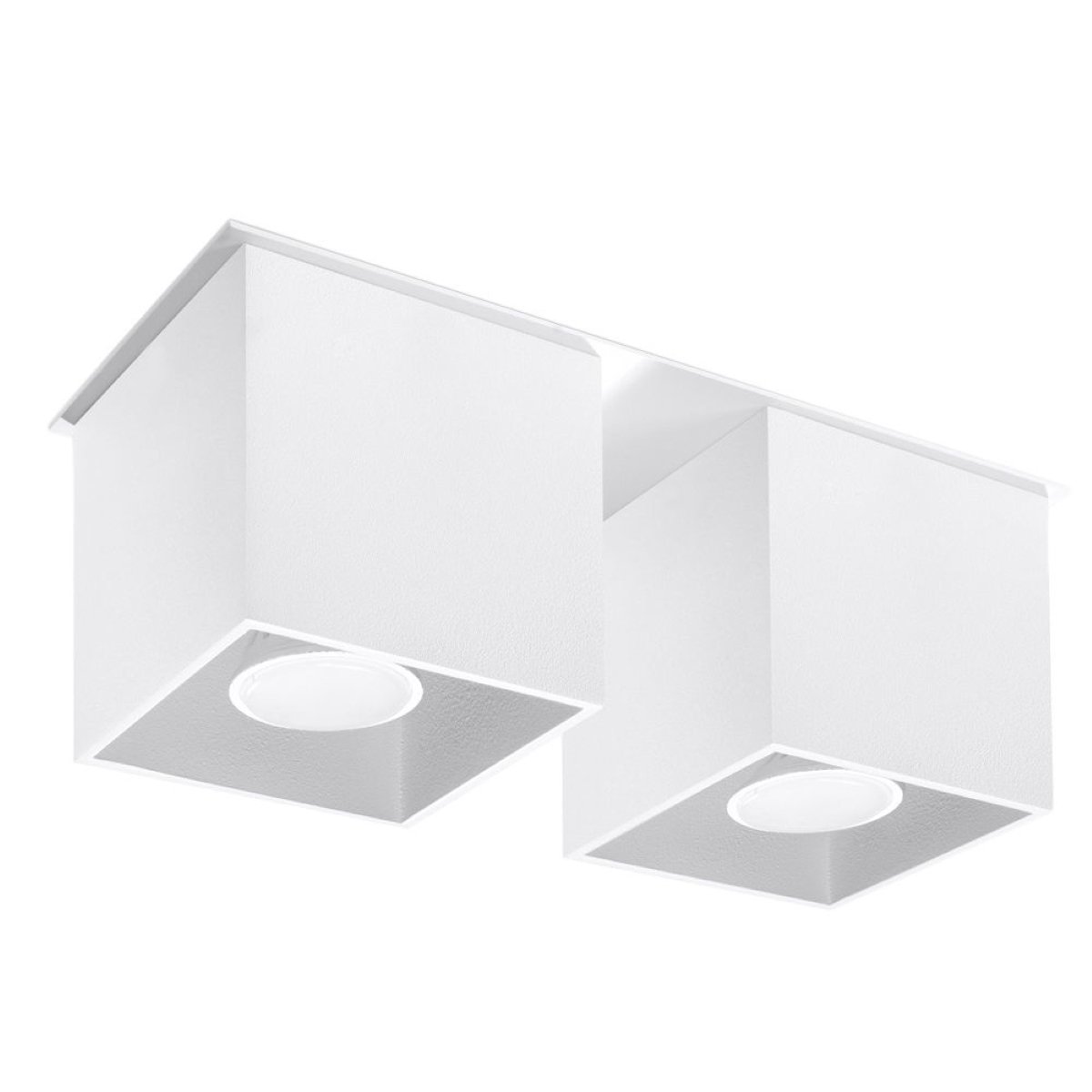 Plafonnier Aluminium Blanc GU10 2 Quad 2 blanc, EDEN