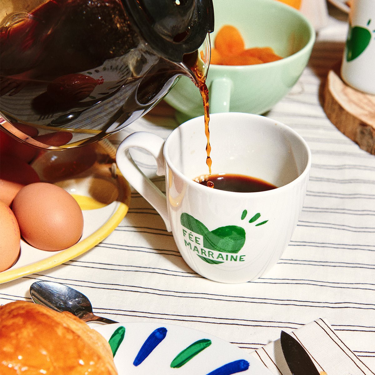 Mug Fée marraine cœur, CŒUR VERT blanc - blanc, EMOI EMOI